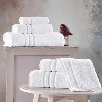 Hawmam Linen White 6-Piece Turkish Cotton Towel Set