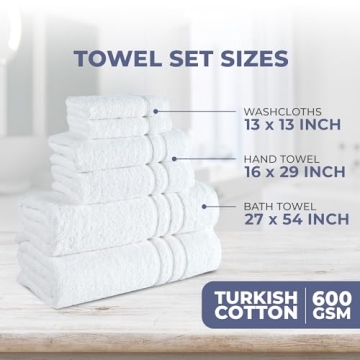 Hawmam Linen White 6-Piece Turkish Cotton Towel Set