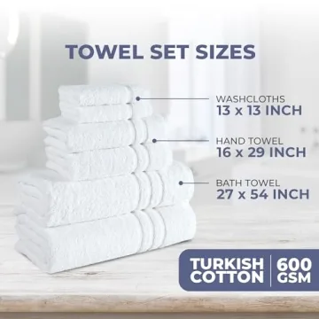 Hawmam Linen White 6-Piece Turkish Cotton Towel Set