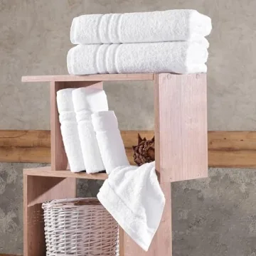 Hawmam Linen White 6-Piece Turkish Cotton Towel Set