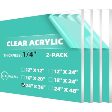 CALPALMY 24 x 36 Clear Acrylic Sheet - Durable Craft Solution (2-Pack)