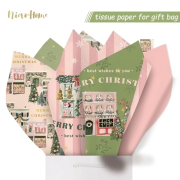 NICROHOME EUR Christmas Tissue Paper Set for Festive Wrapping