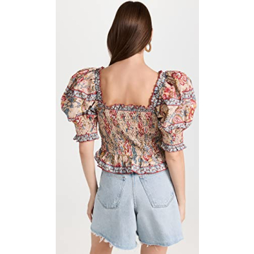 Sea Women's Tess Puff Sleeve Smocked Top | Floral Elegance