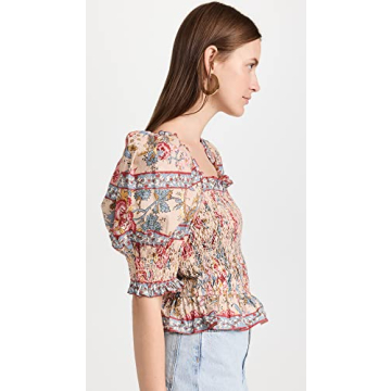 Sea Women's Tess Puff Sleeve Smocked Top | Floral Elegance