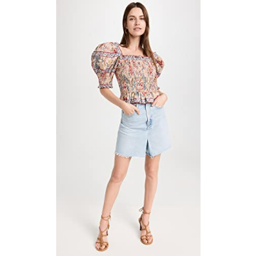 Sea Women's Tess Puff Sleeve Smocked Top | Floral Elegance