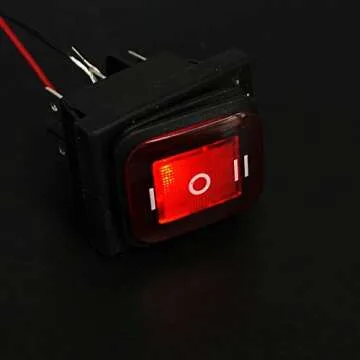 Twidec Waterproof 12V Rocker Switch with Red LED Light