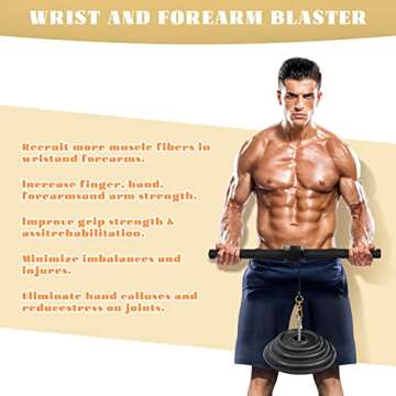 ActionEliters Wrist Roller Trainer - Forearm Roller Exercise Wrist Forearm Strength Training Workout Wrist & Forearm Blaster