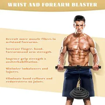 ActionEliters Wrist Roller Trainer - Forearm Roller Exercise Wrist Forearm Strength Training Workout Wrist & Forearm Blaster