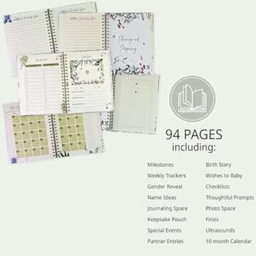 Pregnancy Journal For First Time Moms - 94 Page Pregnancy Planner 10 Month Calendar-Expecting And Or...
