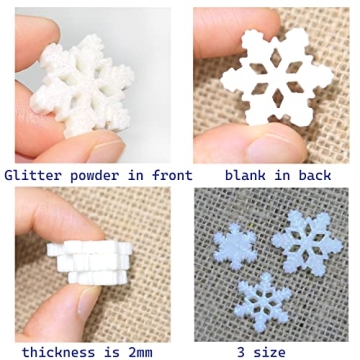 HADDIY Glittery Mini Snowflakes for Festive Crafts