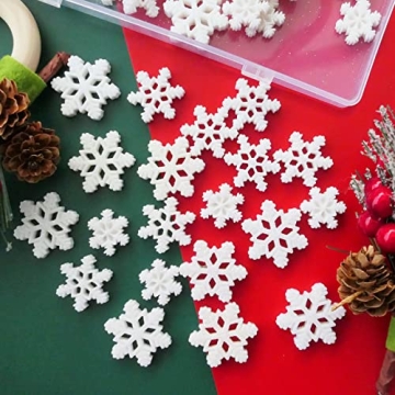 HADDIY Glittery Mini Snowflakes for Festive Crafts