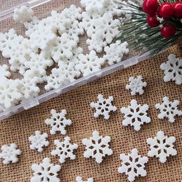 HADDIY Glittery Mini Snowflakes for Festive Crafts