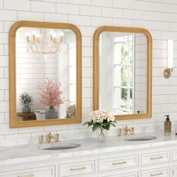 WallBeyond Wood Mirror for Wall Decor 18x24 Inch Small Bathroom Vanity Rectangle Mirror for Hallway ...