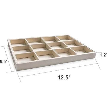 Frebeauty Stackable Velvet Jewelry Organizer Trays Set