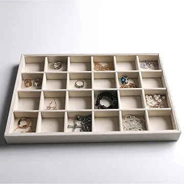 Frebeauty Stackable Velvet Jewelry Organizer Trays Set