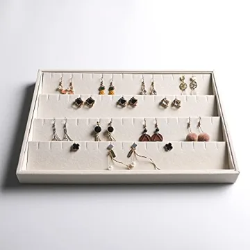 Frebeauty Stackable Velvet Jewelry Organizer Trays Set