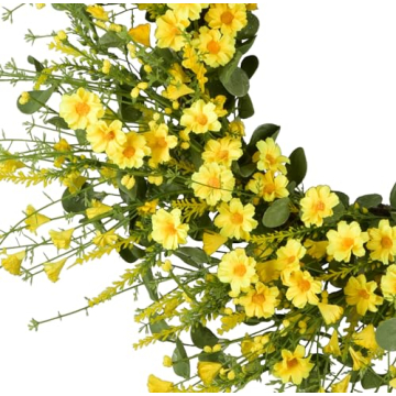 GRBAMBI 24 Inch Eucalyptus Daisy Wreath for Home