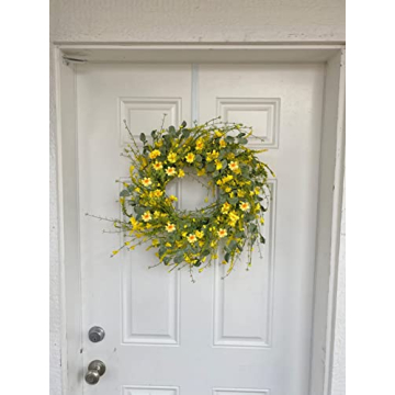 GRBAMBI 24 Inch Eucalyptus Daisy Wreath for Home