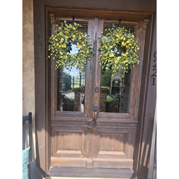 GRBAMBI 24 Inch Eucalyptus Daisy Wreath for Home