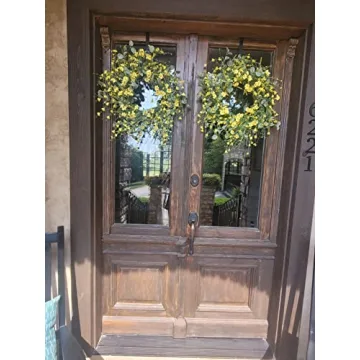 GRBAMBI 24 Inch Eucalyptus Daisy Wreath for Home