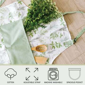 Stylish Sage+Stitch Adjustable Kitchen Apron with Pockets