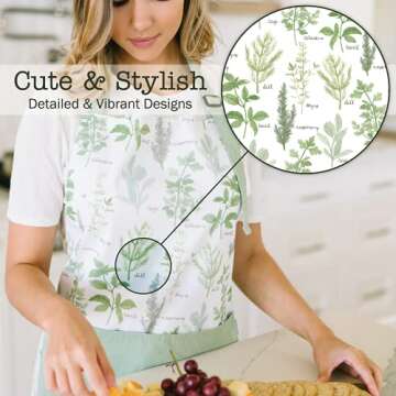 Stylish Sage+Stitch Adjustable Kitchen Apron with Pockets