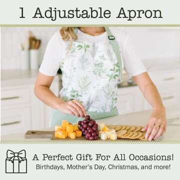 Stylish Sage+Stitch Adjustable Kitchen Apron with Pockets