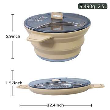 CAMPWOLF 2.5L Collapsible Camping Cook Pot - Space Saving & Durable