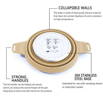 CAMPWOLF Collapsible Camping Cook Pot 2.5L Portable