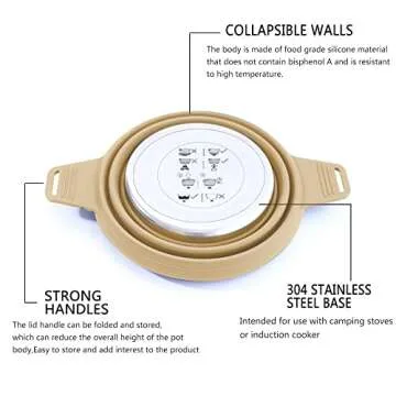 CAMPWOLF Collapsible Camping Cook Pot 2.5L Portable