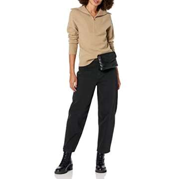 The Drop Women's Kai Half Zip Sweater in Hummus - Cozy & Stylish