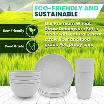 Miizula Wheat Straw Dinnerware Set - Eco-Friendly & Durable