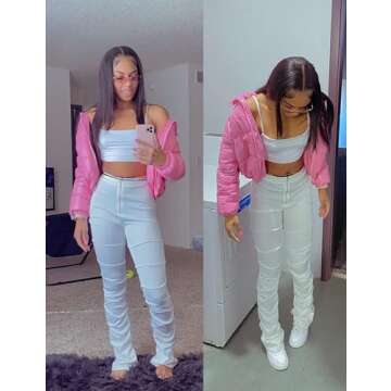 AMEBELLE Women Winter Warm Long Sleeve Cropped Jacket