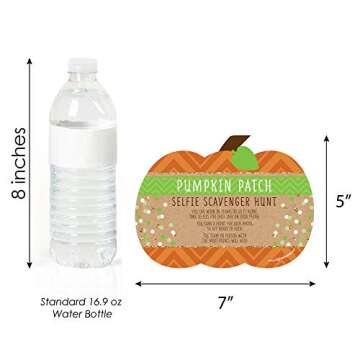 Big Dot of Happiness Pumpkin Patch - Selfie Scavenger Hunt - Fall, Halloween or Thanksgiving Party Game - Set of 12