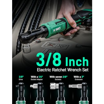 KIMO 20V Cordless Ratchet Wrench Set - 7 Sockets