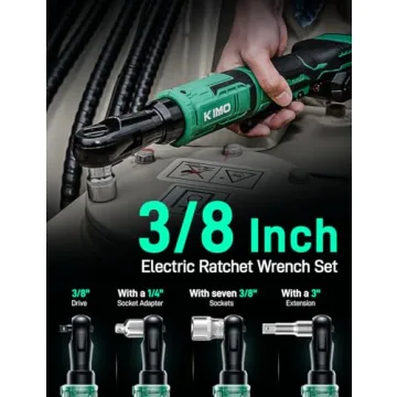 KIMO 20V Cordless Ratchet Wrench Set - 7 Sockets