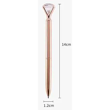 Onwon Diamond Crystal Ballpoint Pens Gold 6 Pack