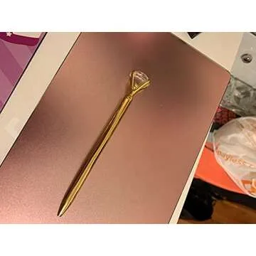 Onwon Diamond Crystal Ballpoint Pens Gold 6 Pack