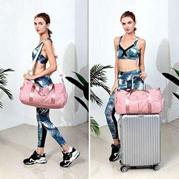 Forestfish Sports Gym Bag Travel Duffel Bag with Dry Wet Pocket & Shoes Compartment for Women and Men