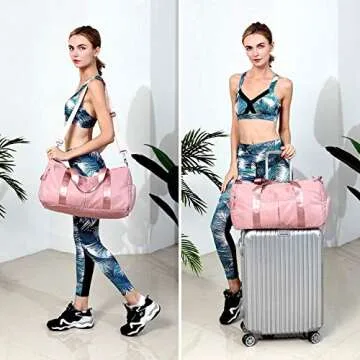 Forestfish Sports Gym Bag Travel Duffel Bag with Dry Wet Pocket & Shoes Compartment for Women and Men