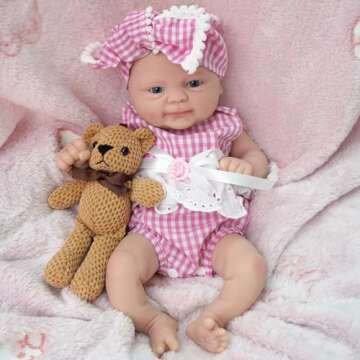 Miaio 14" Reborn Baby Doll - Realistic Full Body Silicone Doll