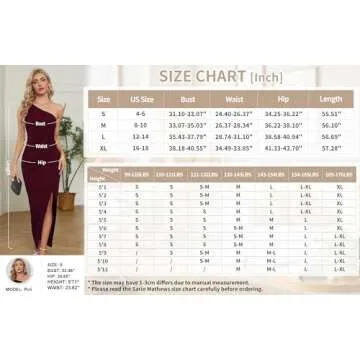 Sarin Mathews Womens One Shoulder Long Formal Dress Sexy Summer Sleeveless Bodycon Ruched Wrap Split Cocktail Dresses Burgundy S