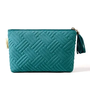 BAGSMART Small Cosmetic Bag - Elegant Teal Makeup Organizer for Travel