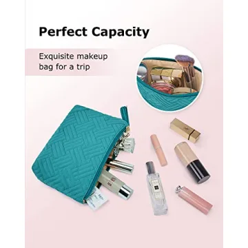 BAGSMART Elegant Teal Cosmetic Bag for Travel & Makeup
