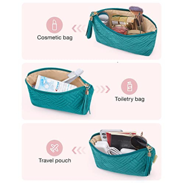 BAGSMART Elegant Teal Cosmetic Bag for Travel & Makeup