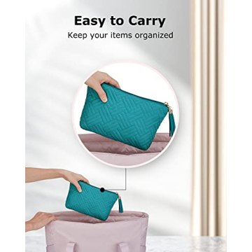 BAGSMART Elegant Teal Cosmetic Bag for Travel & Makeup