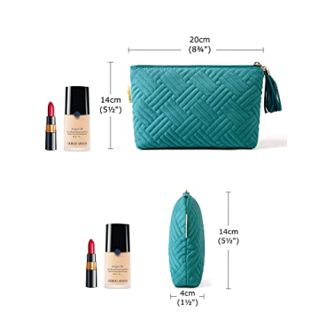 BAGSMART Elegant Teal Cosmetic Bag for Travel & Makeup