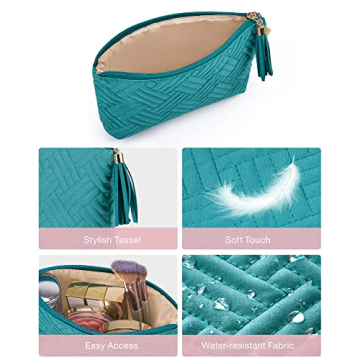 BAGSMART Elegant Teal Cosmetic Bag for Travel & Makeup