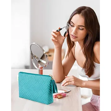 BAGSMART Elegant Teal Cosmetic Bag for Travel & Makeup