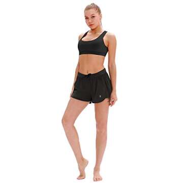 icyzone Padded Strappy Sports Bra Yoga Tops Activewear Workout Clothes for Women (M, Black)